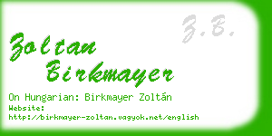 zoltan birkmayer business card