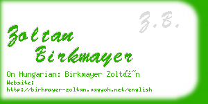 zoltan birkmayer business card